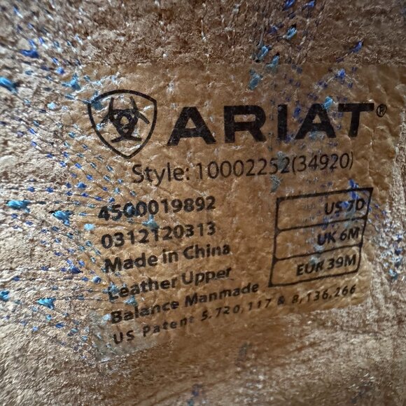 Ariat Heritage Stockman Brown and Tan Round Toe Stockman Cowboy Boot - Men's 7D - Picture 12 of 15